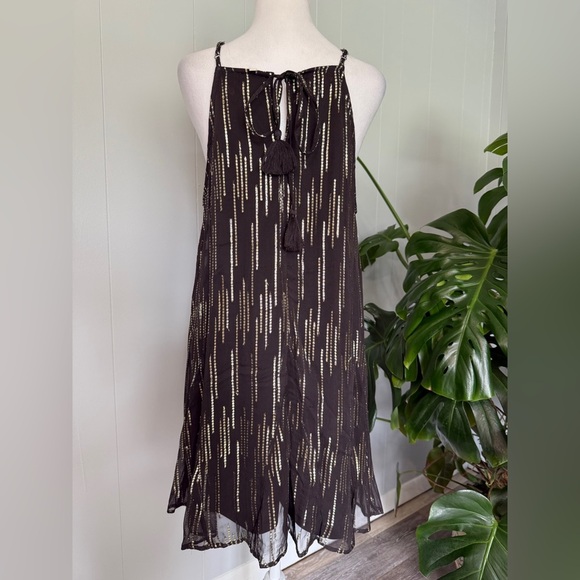 EN Crème sheer strap shoulder dress size L - Picture 8 of 9